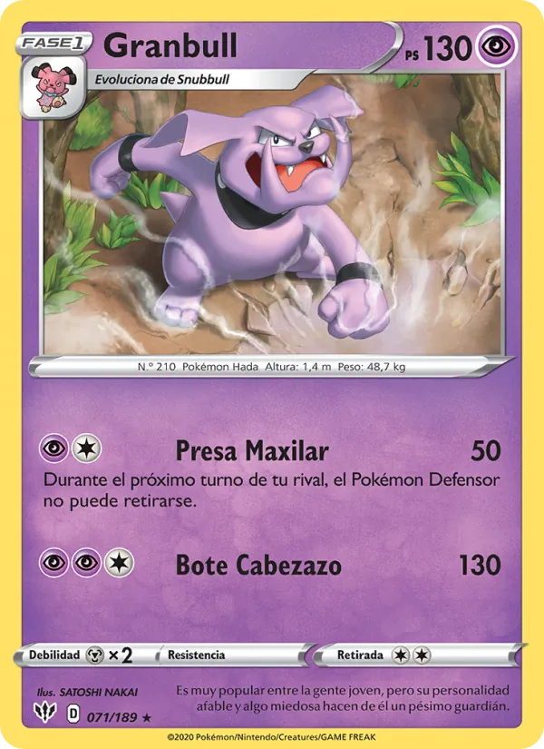 Carta Granbull de la expansión Oscuridad Incandescente, número 71/189