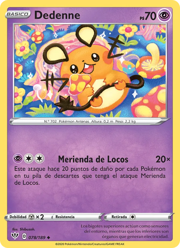 Carta Dedenne de la expansión Oscuridad Incandescente, número 78/189