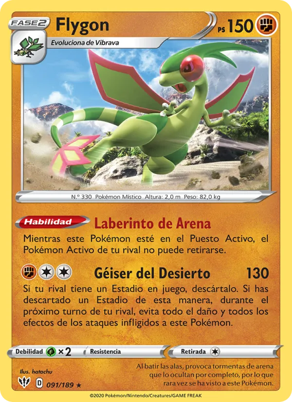 Carta Flygon de la expansión Oscuridad Incandescente, número 91/189