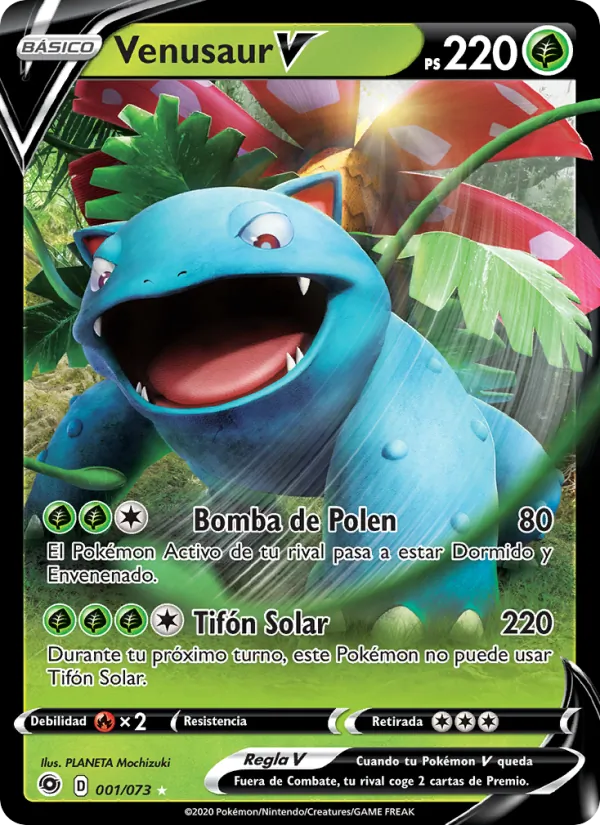 Carta Venusaur V de la expansión Camino de Campeones, número 1/73