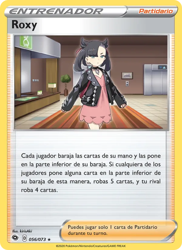 Carta Roxy de la expansión Camino de Campeones, número 56/73