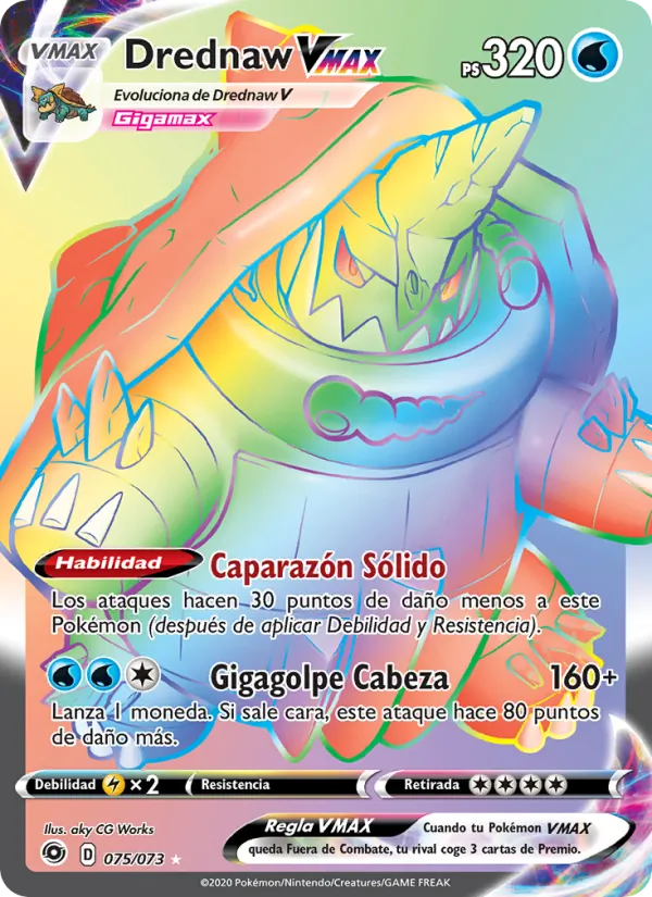 Carta Drednaw VMAX de la expansión Camino de Campeones, número 75/73