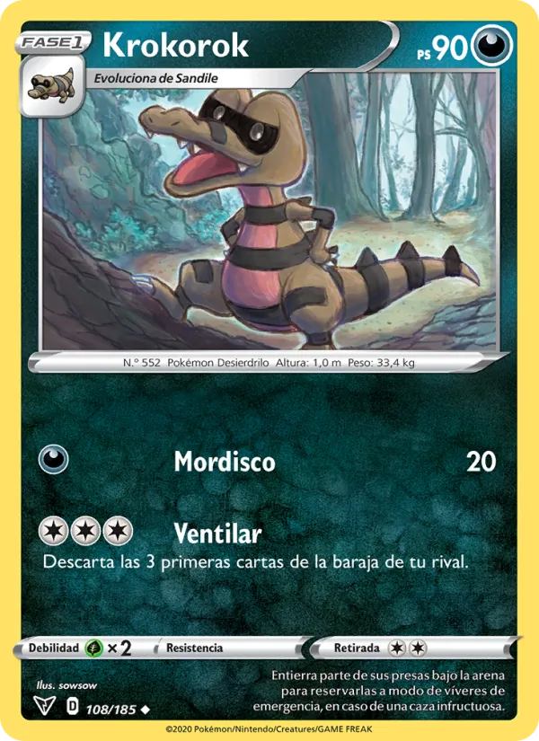 Carta Krokorok de la expansión Voltaje Vívido, número 108/185
