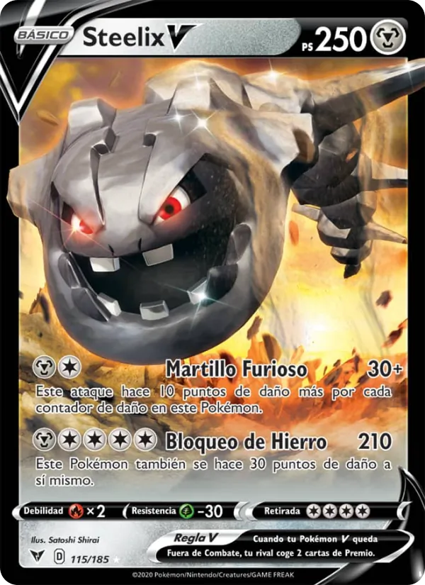 Carta Steelix V de la expansión Voltaje Vívido, número 115/185