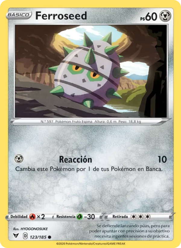 Carta Ferroseed de la expansión Voltaje Vívido, número 123/185