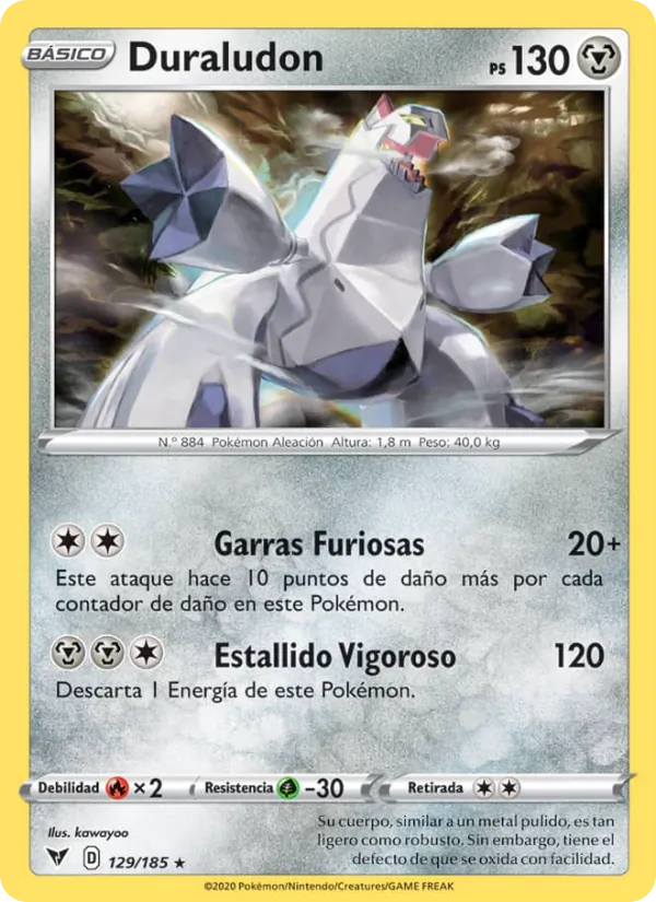 Carta Duraludon de la expansión Voltaje Vívido, número 129/185