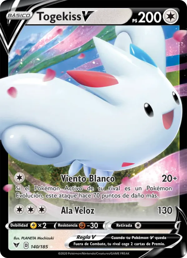 Carta Togekiss V de la expansión Voltaje Vívido, número 140/185