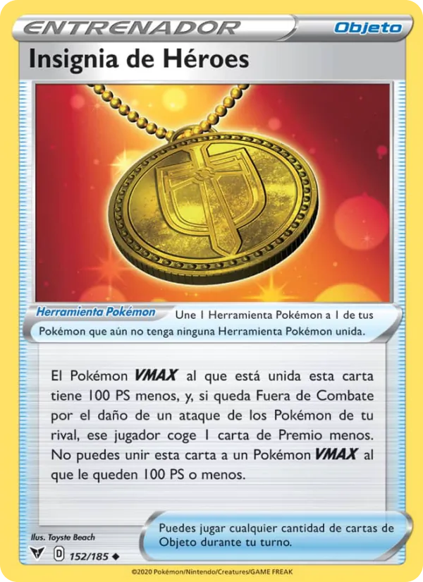 Carta Insignia de Héroes de la expansión Voltaje Vívido, número 152/185