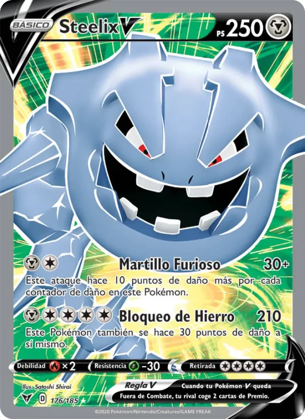Carta Steelix V de la expansión Voltaje Vívido, número 176/185