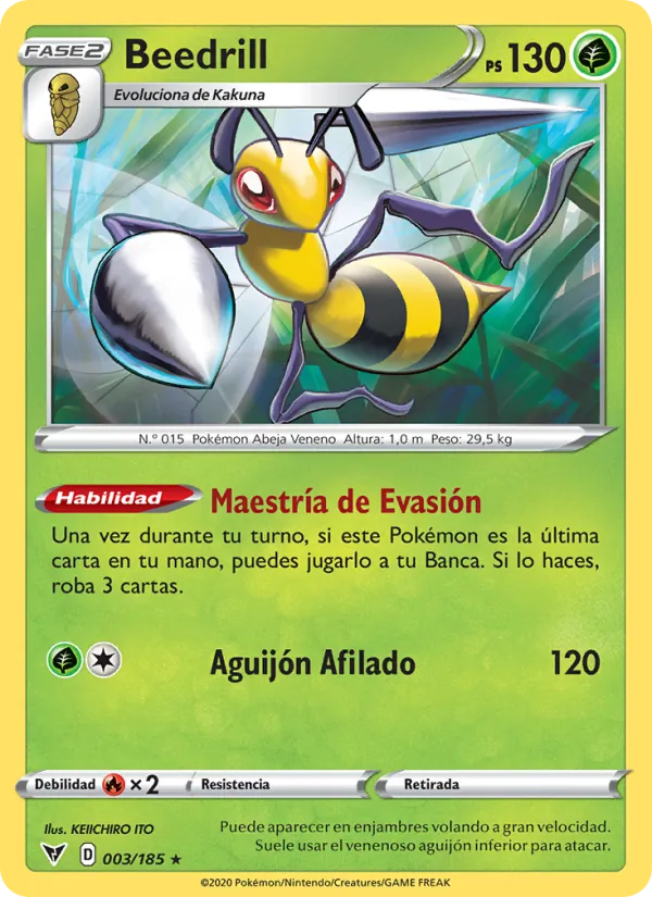 Carta Beedrill de la expansión Voltaje Vívido, número 3/185
