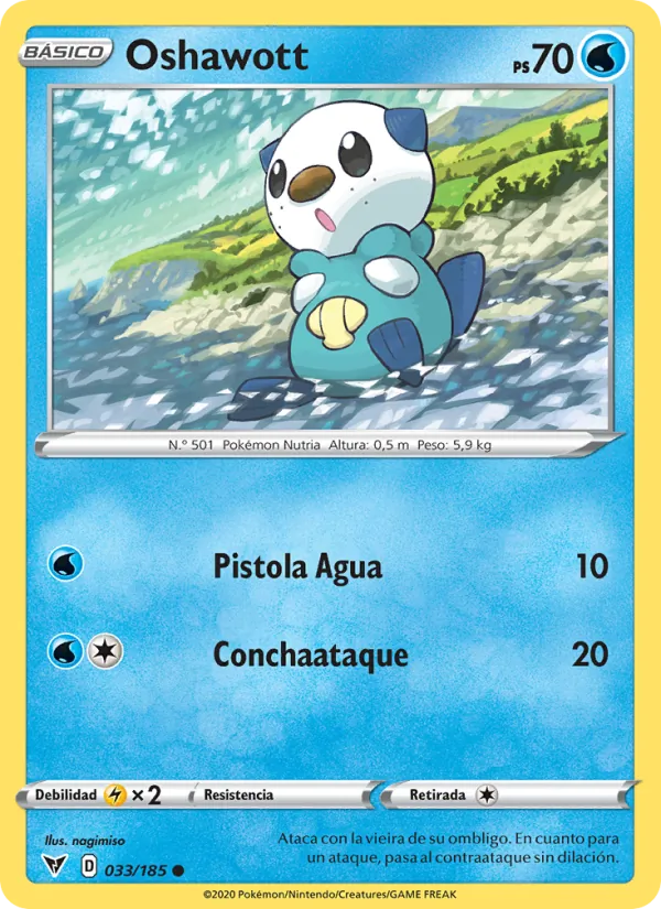 Carta Oshawott de la expansión Voltaje Vívido, número 33/185