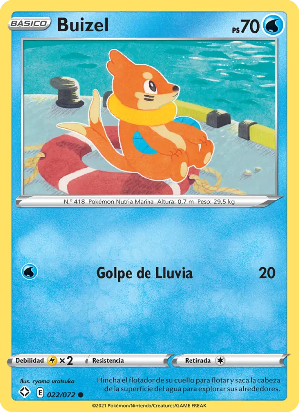 Carta Buizel de la expansión Destinos Brillantes, número 22/72