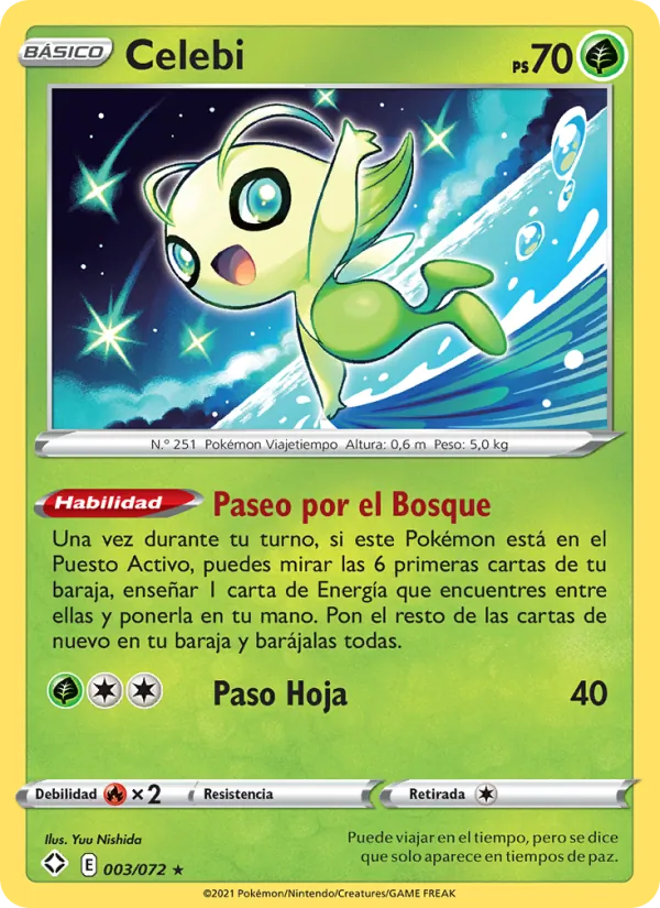 Carta Celebi de la expansión Destinos Brillantes, número 3/72