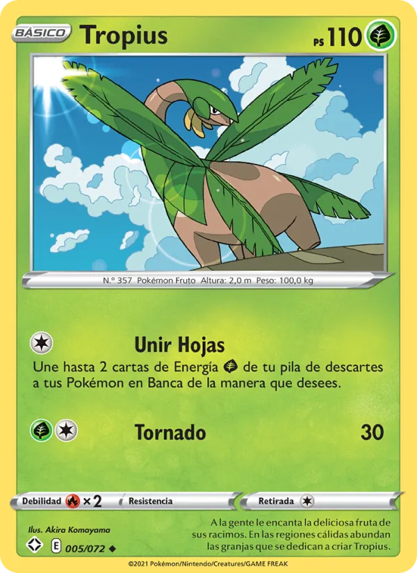 Carta Tropius de la expansión Destinos Brillantes, número 5/72