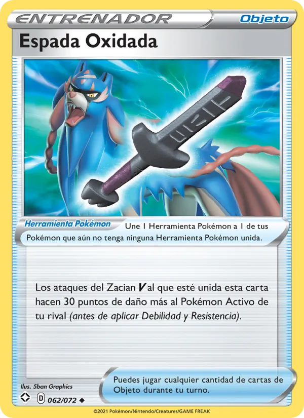 Carta Espada Oxidada de la expansión Destinos Brillantes, número 62/72
