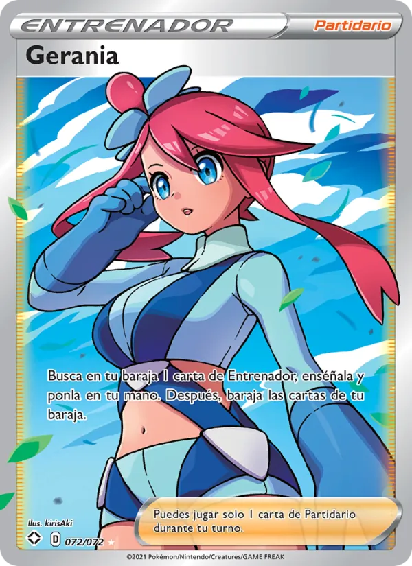 Carta Gerania de la expansión Destinos Brillantes, número 72/72