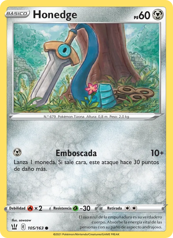 Carta Honedge de la expansión Estilos de Combate, número 105/163