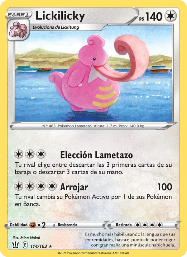 Carta Lickilicky de la expansión Estilos de Combate, número 114/163