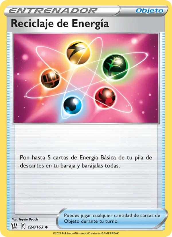 Carta Reciclaje de Energía de la expansión Estilos de Combate, número 124/163