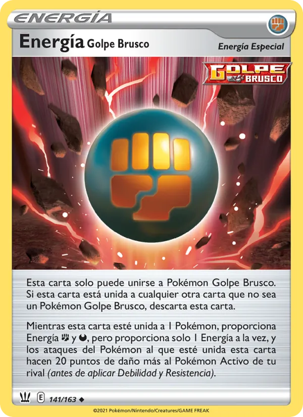 Carta Energía Golpe Brusco de la expansión Estilos de Combate, número 141/163