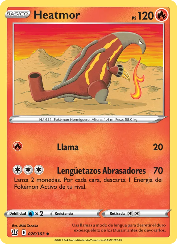 Carta Heatmor de la expansión Estilos de Combate, número 26/163