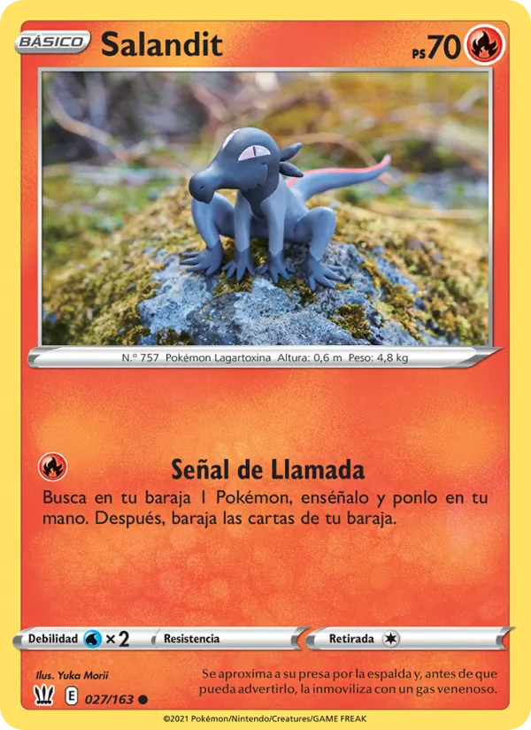 Carta Salandit de la expansión Estilos de Combate, número 27/163