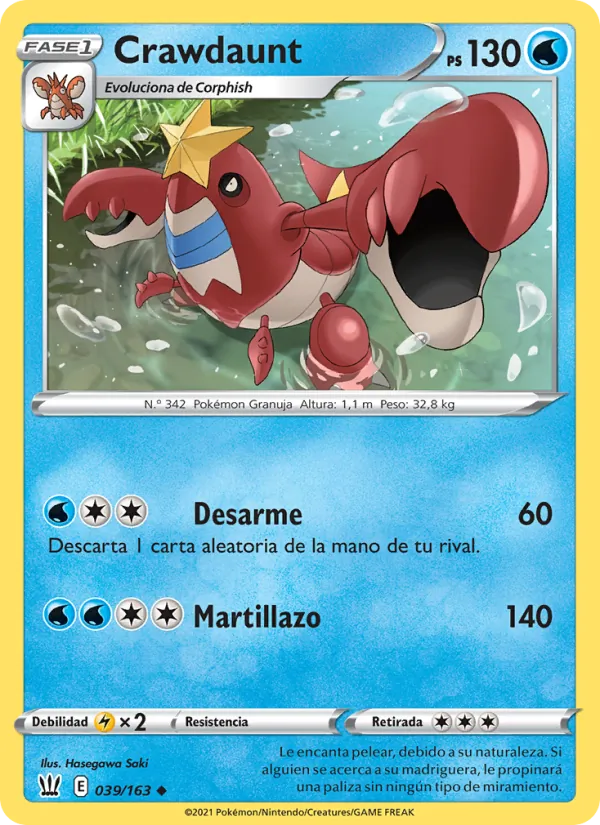 Carta Crawdaunt de la expansión Estilos de Combate, número 39/163
