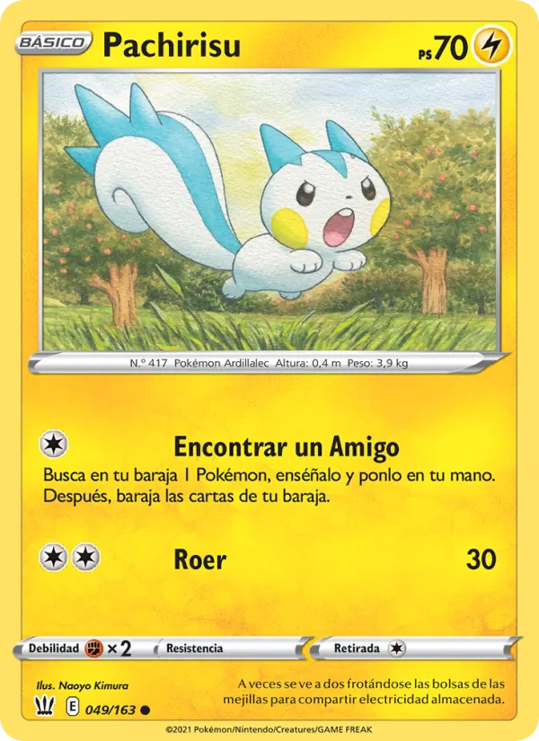 Carta Pachirisu de la expansión Estilos de Combate, número 49/163