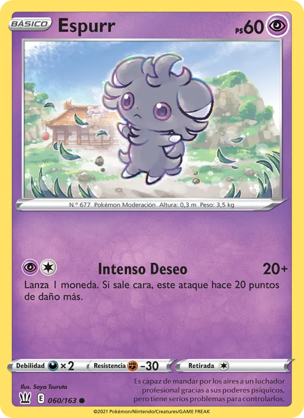 Carta Espurr de la expansión Estilos de Combate, número 60/163