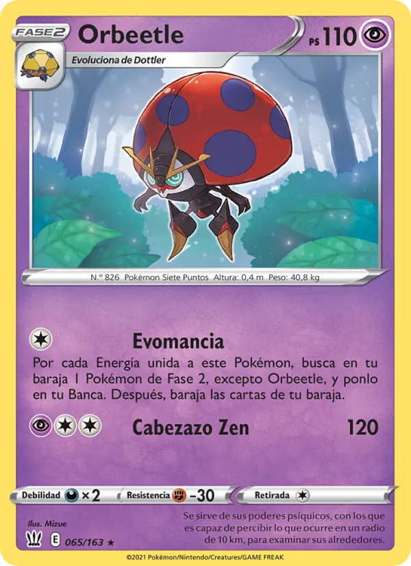 Carta Orbeetle de la expansión Estilos de Combate, número 65/163