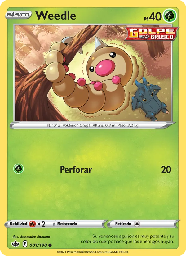 Carta Weedle de la expansión Reinado Escalofriante, número 1/198