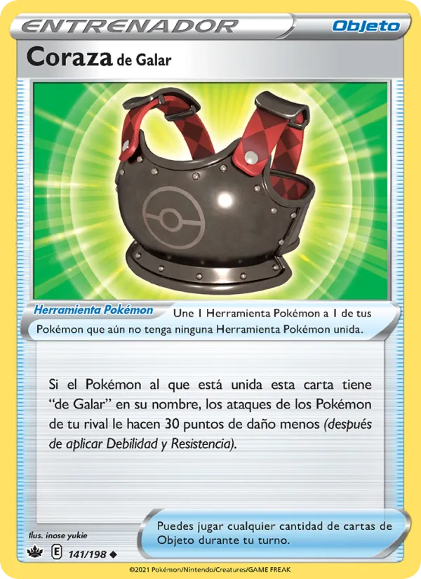 Carta Coraza de Galar de la expansión Reinado Escalofriante, número 141/198