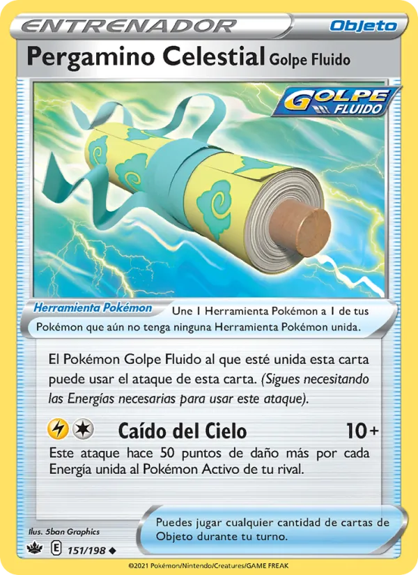 Carta Pergamino Celestial Golpe Fluido de la expansión Reinado Escalofriante, número 151/198