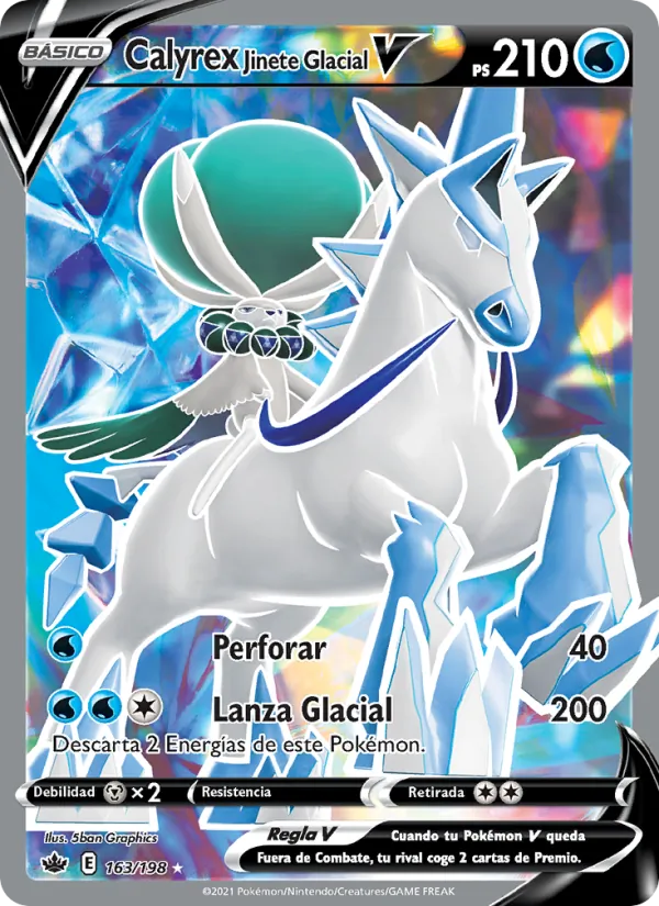 Carta Calyrex Jinete Glacial V de la expansión Reinado Escalofriante, número 163/198