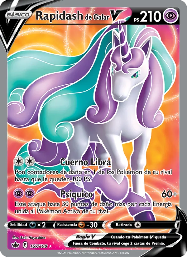 Carta Rapidash de Galar V de la expansión Reinado Escalofriante, número 167/198