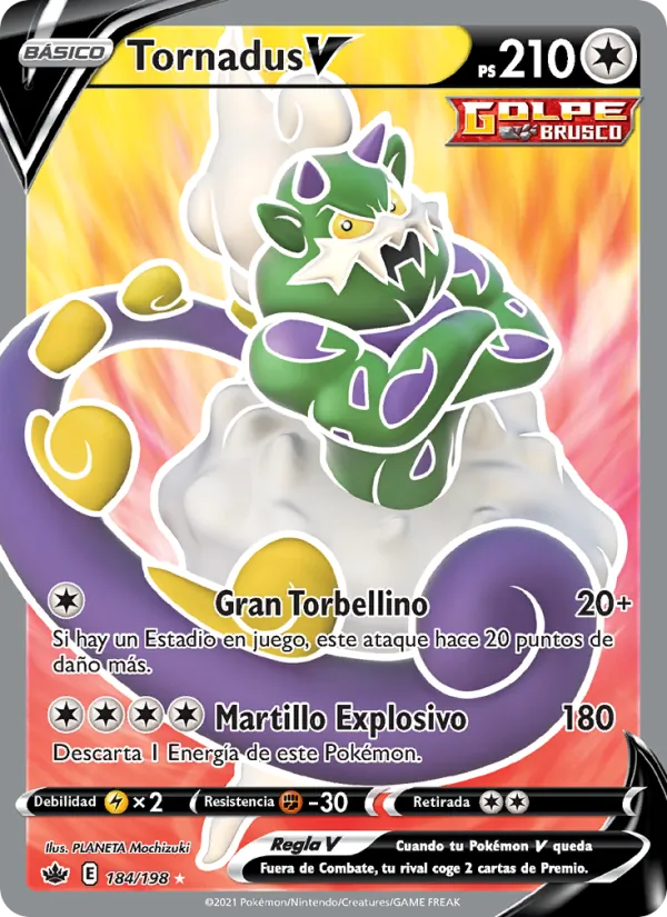 Carta Tornadus V de la expansión Reinado Escalofriante, número 184/198