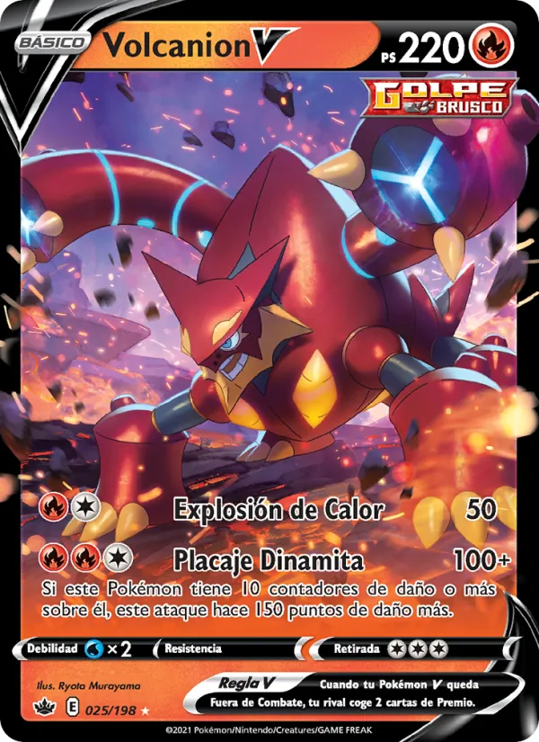 Carta Volcanion V de la expansión Reinado Escalofriante, número 25/198