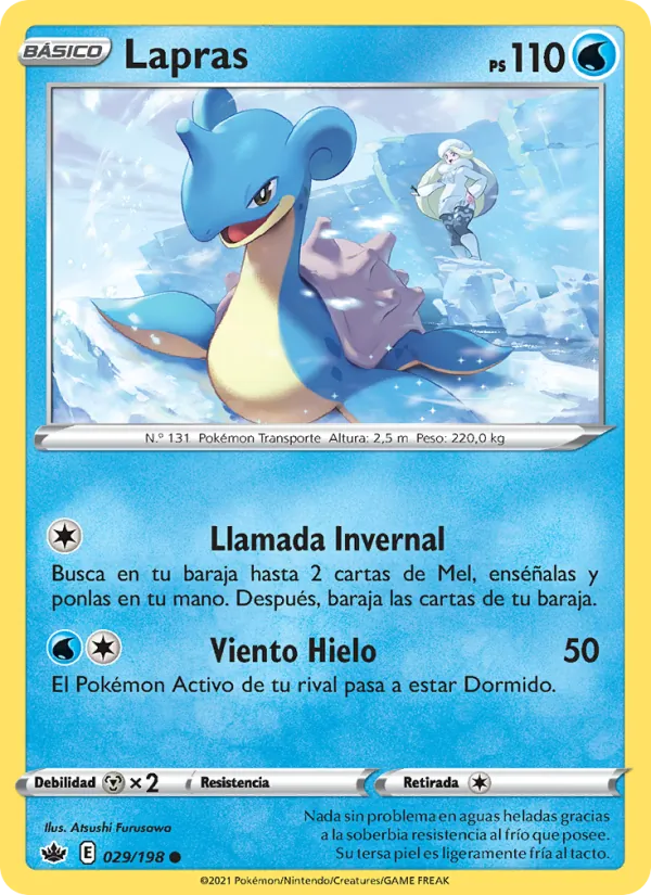 Carta Lapras de la expansión Reinado Escalofriante, número 29/198