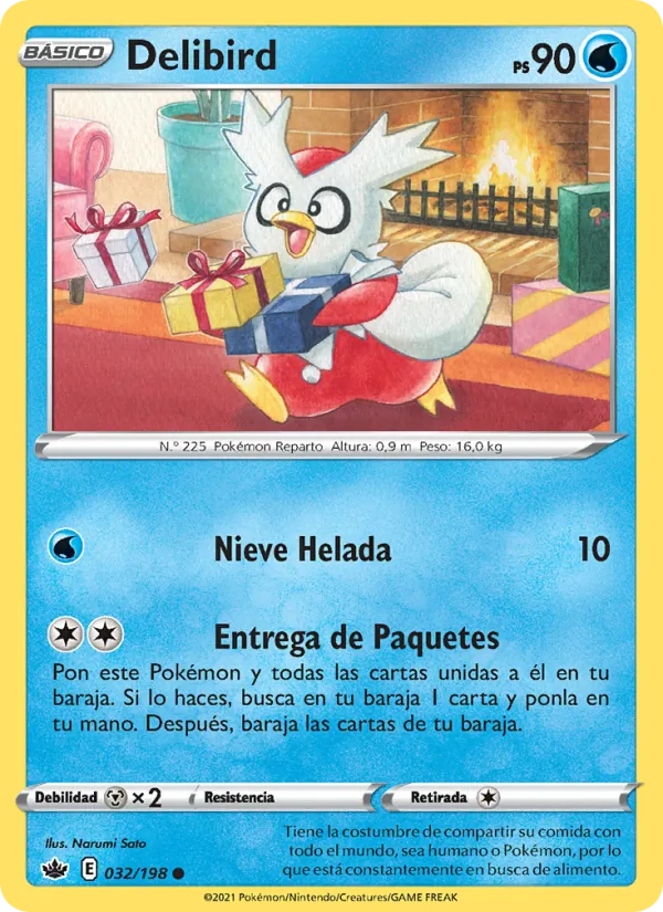 Carta Delibird de la expansión Reinado Escalofriante, número 32/198
