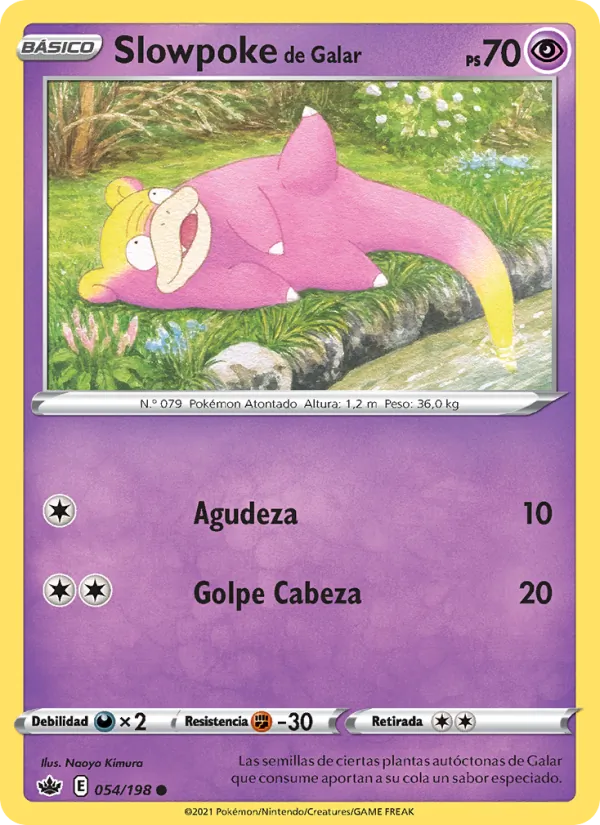 Carta Slowpoke de Galar de la expansión Reinado Escalofriante, número 54/198