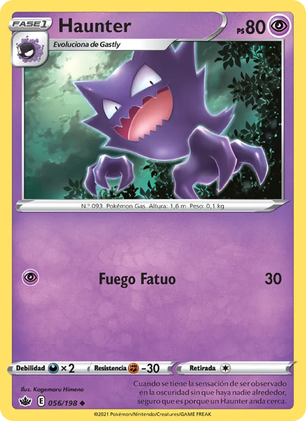 Carta Haunter de la expansión Reinado Escalofriante, número 56/198
