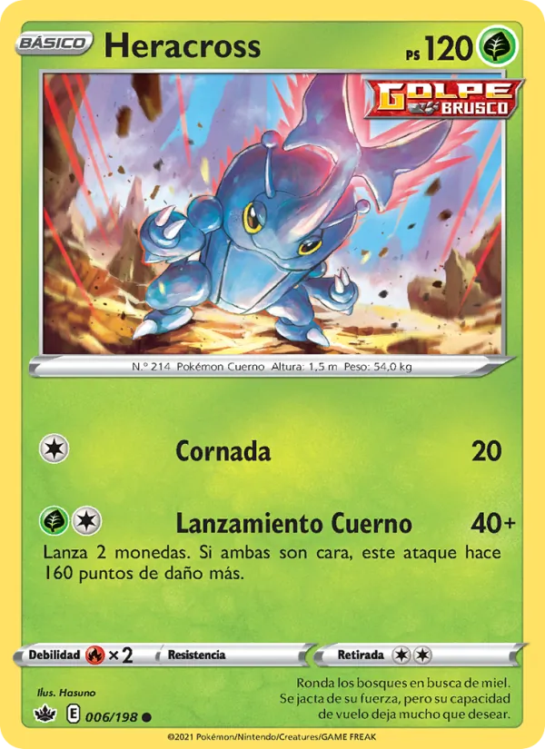 Carta Heracross de la expansión Reinado Escalofriante, número 6/198