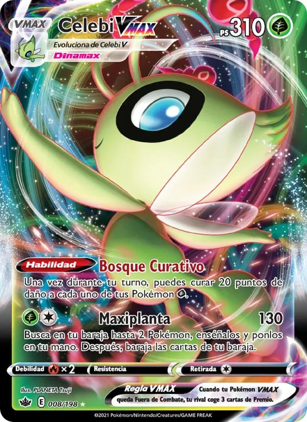 Carta Celebi VMAX de la expansión Reinado Escalofriante, número 8/198