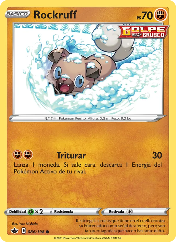Carta Rockruff de la expansión Reinado Escalofriante, número 86/198