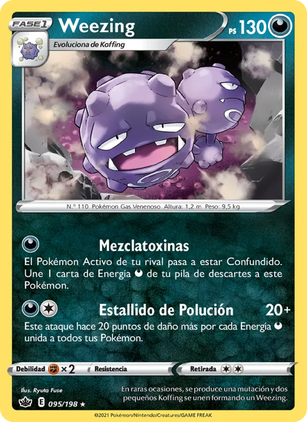 Carta Weezing de la expansión Reinado Escalofriante, número 95/198