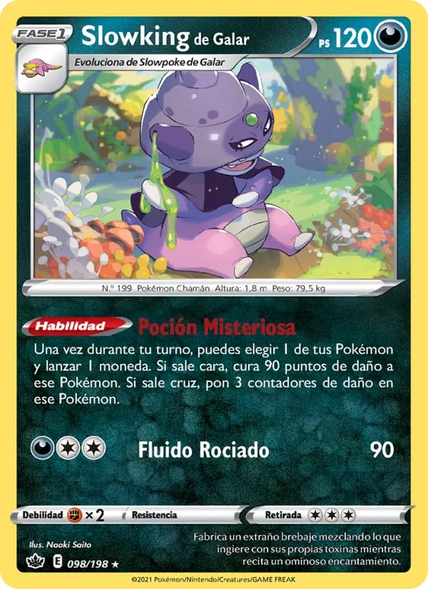 Carta Slowking de Galar de la expansión Reinado Escalofriante, número 98/198
