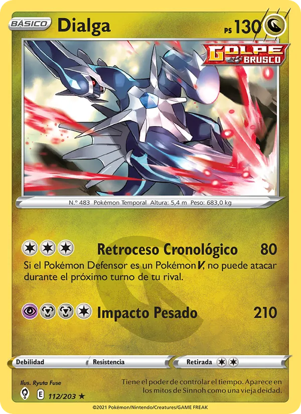Carta Dialga de la expansión Cielos Evolutivos, número 112/203