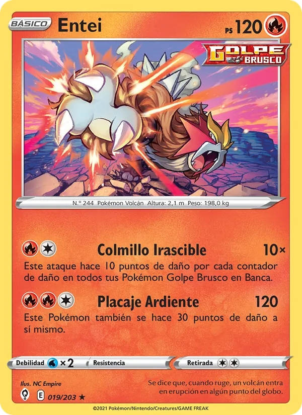 Carta Entei de la expansión Cielos Evolutivos, número 19/203