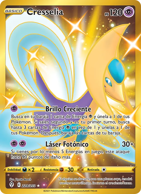 Carta Cresselia de la expansión Cielos Evolutivos, número 228/203