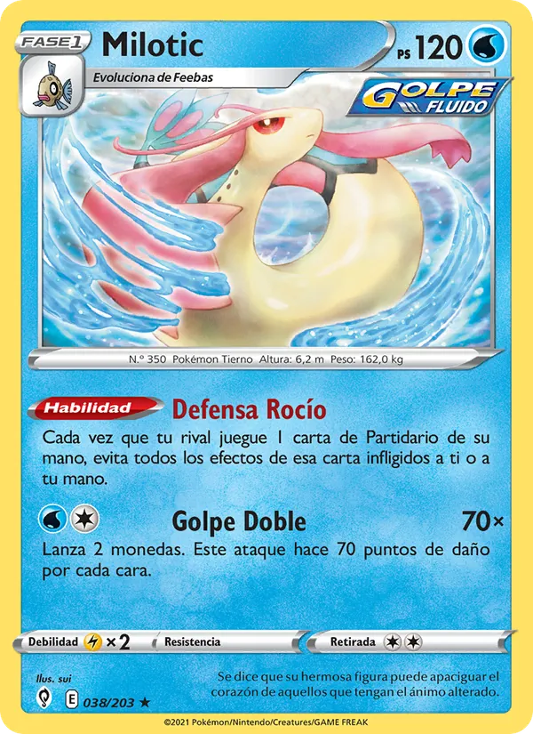 Carta Milotic de la expansión Cielos Evolutivos, número 38/203